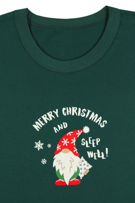 Bawełniana Świąteczna Piżama Damska Skrzaty Sesto Senso