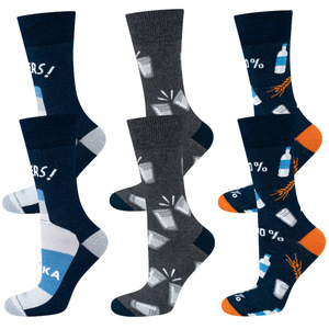 Zestaw 3x Skarpetki męskie kolorowe SOXO GOOD STUFF Vodka w banderoli prezent