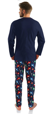 Schlafanzug Herren Weihnachten Blau