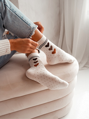 Damensocken Hearts, Farbe Schwarz, Größe 37-41