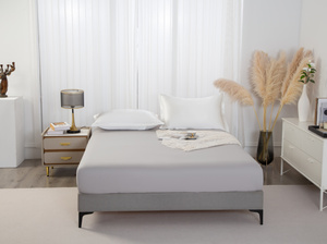 Spannbettlaken Satyn Grau