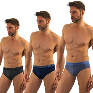 3x Slipy męskie z ozdobna gumą WILD CAT Sesto Senso