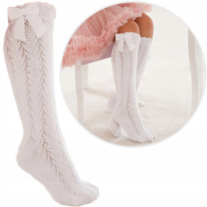 Podkolanówki dziecięce ażurowe z kokardą Milena