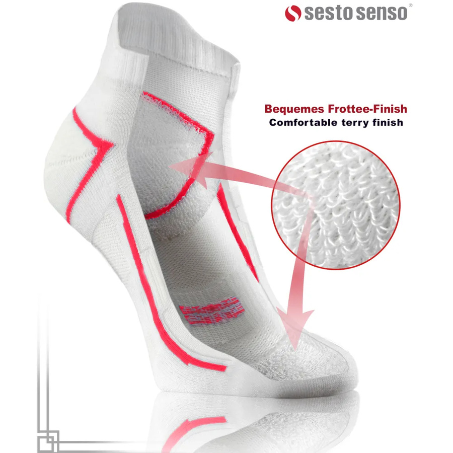 Sesto Senso Herren Sport Socken SKB10 – Atmungsaktiv und Nahtlos, Poliamid, Thermoregulierung, Verstärkte Frottee-Bereiche, Ideal für Sport, Blau/Weiß, 4er Set, Komfort und Unterstützung für Fitness und Laufen