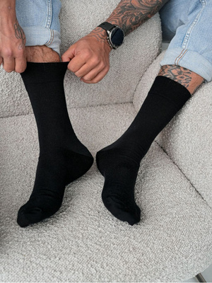 Herren-Socken Merinowolle Schwarz