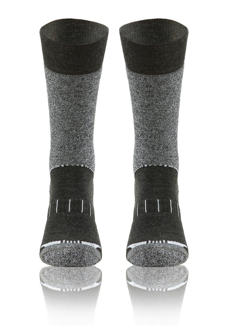 Wollsocken Trekking Winter Grau Mehrfarbig