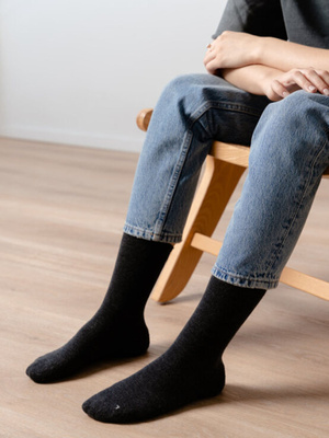 Half terry merino wool socks blue