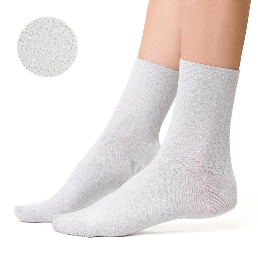 Socken Bambus Serie Rauten Art. 125 Grau