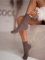 Durchbrochene Socken in Fischgrätmuster für Frauen