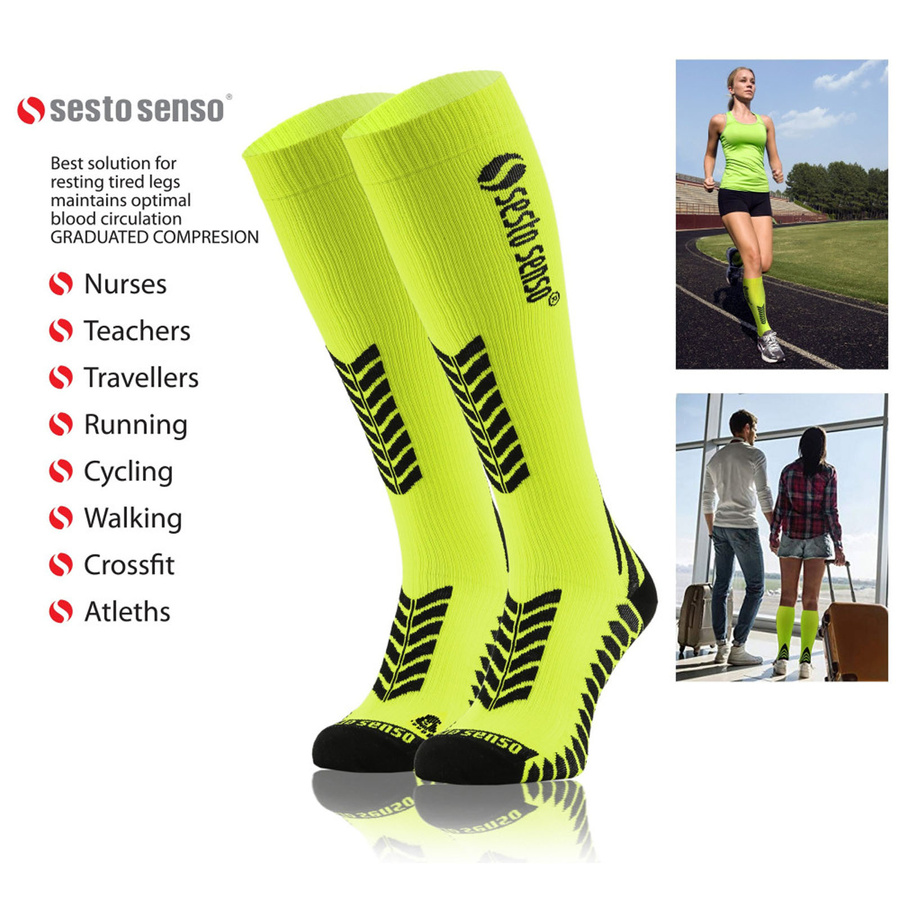 Șosete sport lungi de compresie Seria Galbene