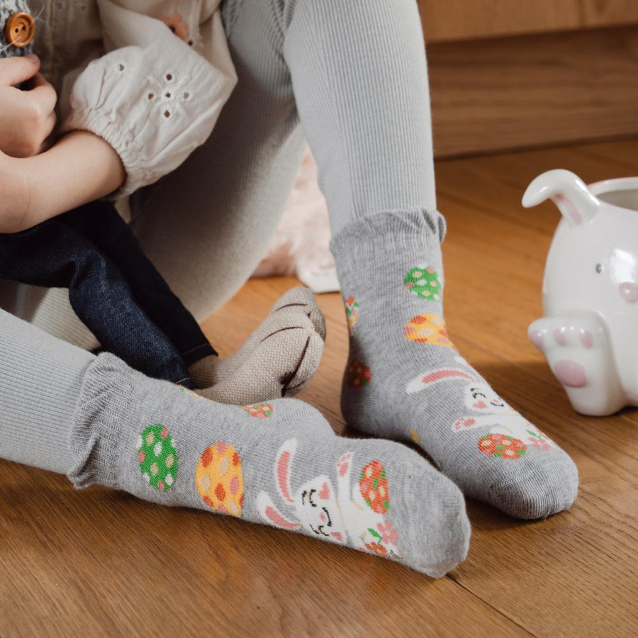 Ostersocken Art. 014 Hellgrau Mehrfarbig