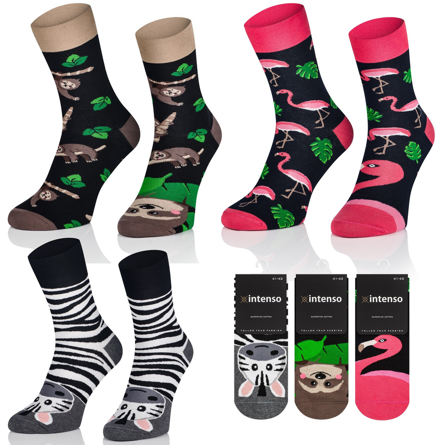 3X Skarpety nie do pary we wzory art.1979 Intenso Happy