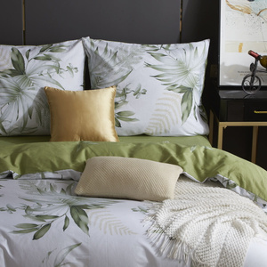 Bettwäsche Satina Y020 Weiß mit Blattmuster