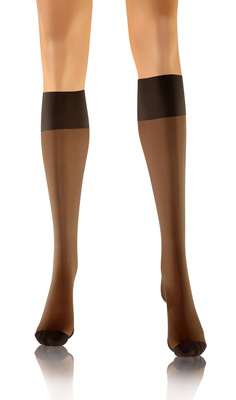 Sesto Senso Damen Podkolanówki – Massierende Sohle, 20 Den, Poliamid-Elastan Mix, Nicht-Drückend, Unterstützt Durchblutung, Elegant Halbtransparent, 3er Pack, Schwarz