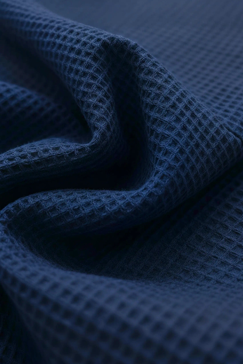 S BATHROBE WAFFLE NAVY BLUE XS