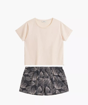 Damen Schlafanzug Serie Ecru Grau