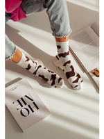 Damen Socken Wzorzyste 200 Ecru