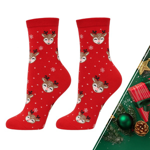 Emotions Damen Weihnachtssocken, Farbe Ecru, Größe 37-41