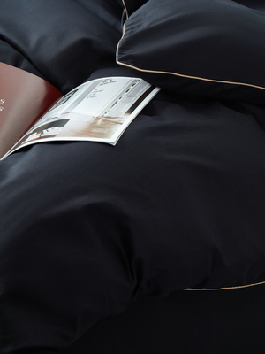 Bettwäsche Satin Queen Schwarz