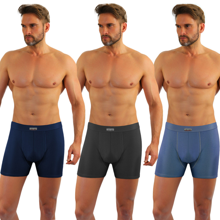 Herren-Boxershorts BM03 Grau und Blau