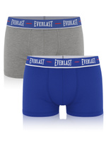Everlast Herren Baumwoll Boxershorts Set – Bequeme Unterwäsche mit Elastan, 2er Pack, Grau/Schwarz, Ohne Muster, Ideal für Alltag, Regular Fit
