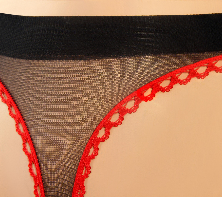 Damenstrumpfhose Beatrice Rot Schwarz