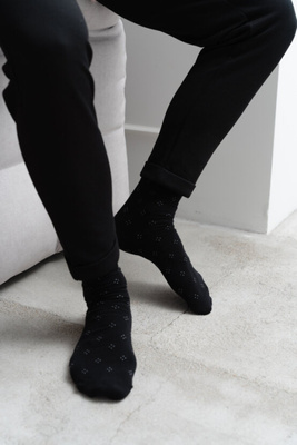 Anzugsocken Serie Muster Dunkelblau