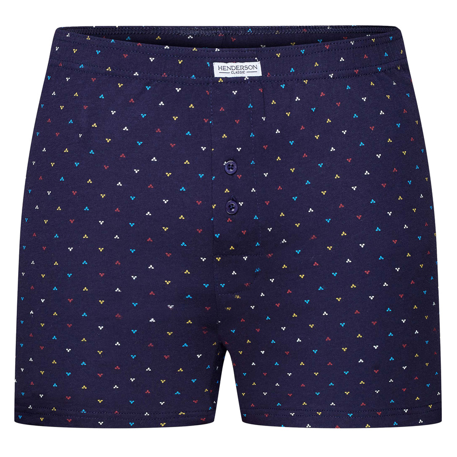 Henderson Herren Boxershorts Classic – 100% Baumwolle, Komfortabler Schnitt, Elastischer Bund, Knopfleiste, Geometrisches Muster, Vielseitige Farben, Herbst/Winter Kollektion, Grau, Größe: K318, 4er Pack