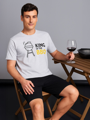 Kurzpyjama Herren Gianny Grau