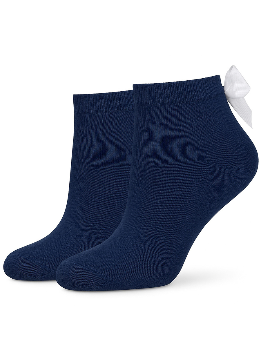 Damensocken mit Ripsbandschleife, Farbe Schwarz, Größe 37-41