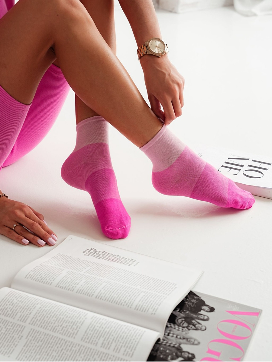 Damensocken Breit gestreift 