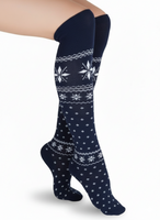 Damensocken mit festlichem Norwegermuster