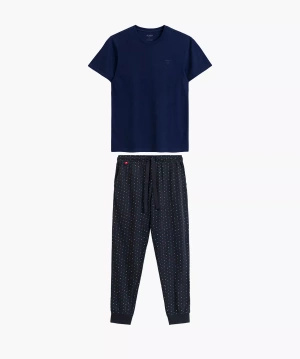 Herren-Schlafanzug Serie nmp-388 Blau/Grau