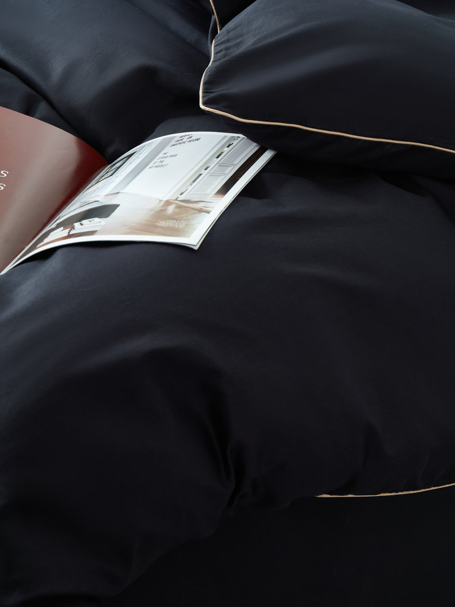 Bettwäsche Satin Queen Schwarz