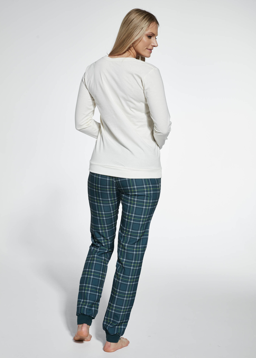 Damen Pyjama Serie 671 Kariert Grün