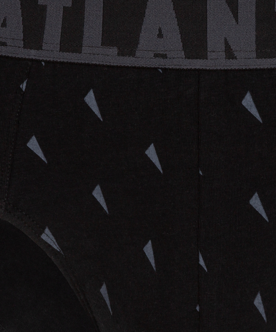 Atlantic Herren Sport Slips – Bequeme Unterwäsche aus 95% Baumwolle, 5% Elastan, Print-Design, 3er Pack, Braun/Grau/Schwarz, Modell 3MP-152, Externer Gummibund, Kollektion Sport | jz23