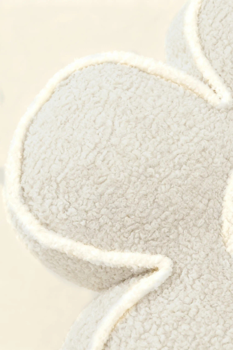 S CUSHION FLOWER BOUCLE BEIGE