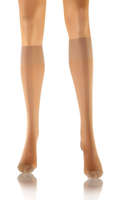 Sesto Senso Damen Kniestrümpfe Relax – Komfortabel mit Massageeffekt, 20 DEN, Halbtransparent, Poliamid-Elastan, Ohne Druck, Ideal für Büro & Kreislaufprobleme, Farbe: Vision/Beige