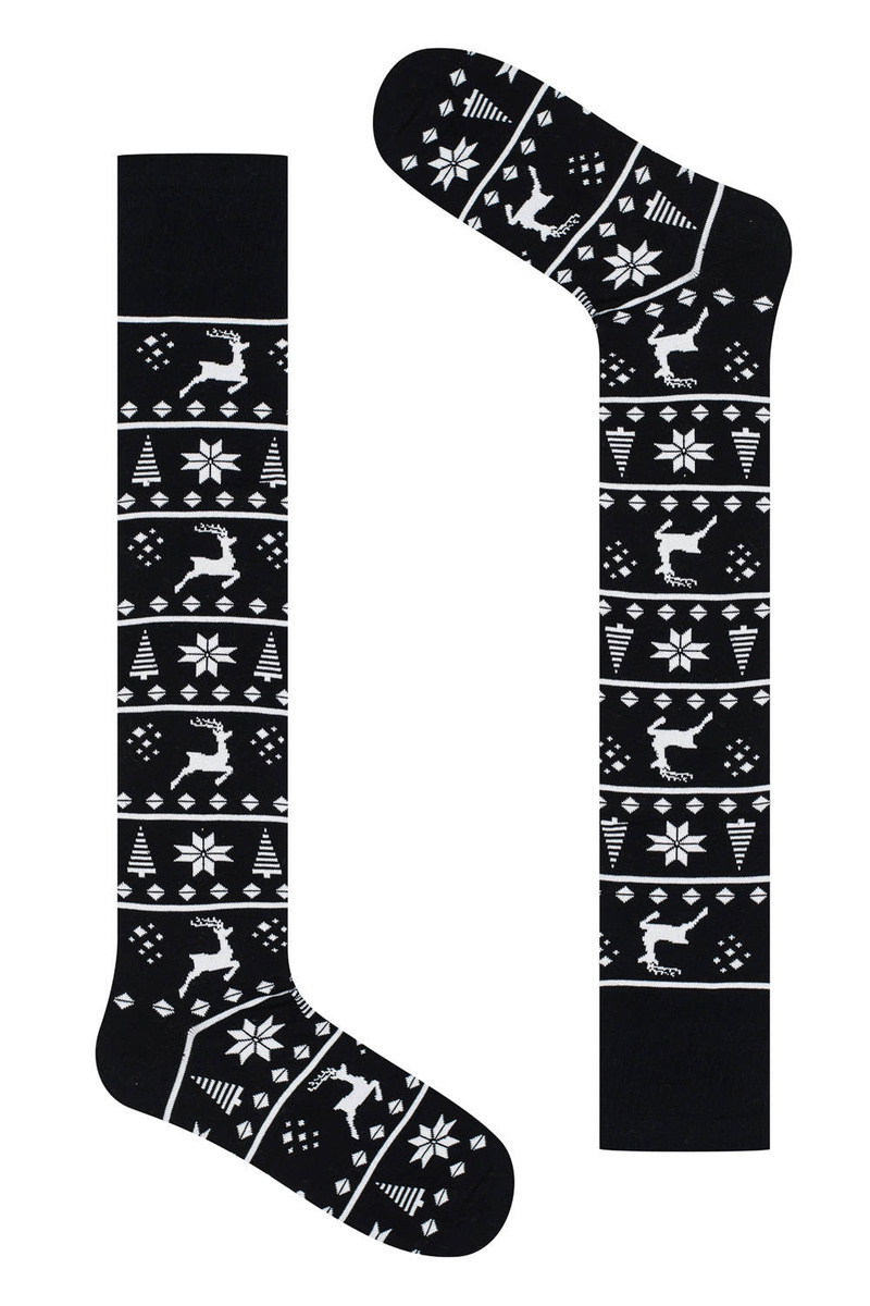 Strumpf Damen Serie Weihnachtsmuster Art. 372 Schwarz