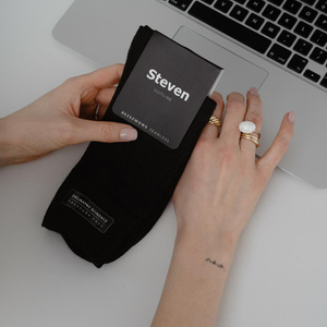 Skarpety garniturowe gładkie art.056 H103 szare