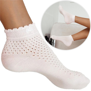 Damen-Socken Serie Ajourmuster Ecru