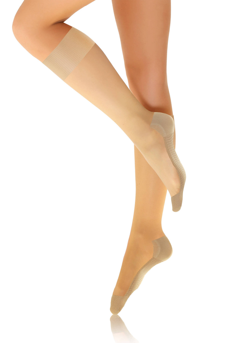 Sesto Senso Damen Podkolanówki – Massierende Sohle, 20 Den, Poliamid-Elastan Mix, Nicht-Drückend, Unterstützt Durchblutung, Elegant Halbtransparent, 3er Pack, Schwarz