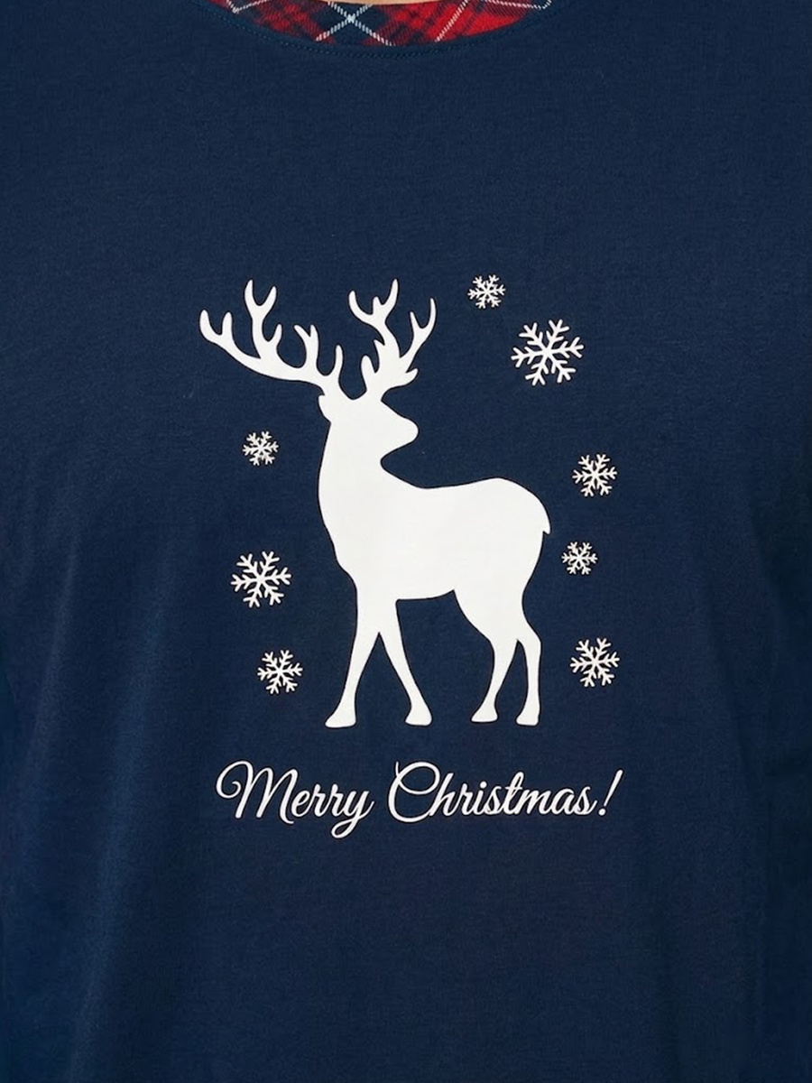 Pijama Bărbătească de Crăciun Bleumarin