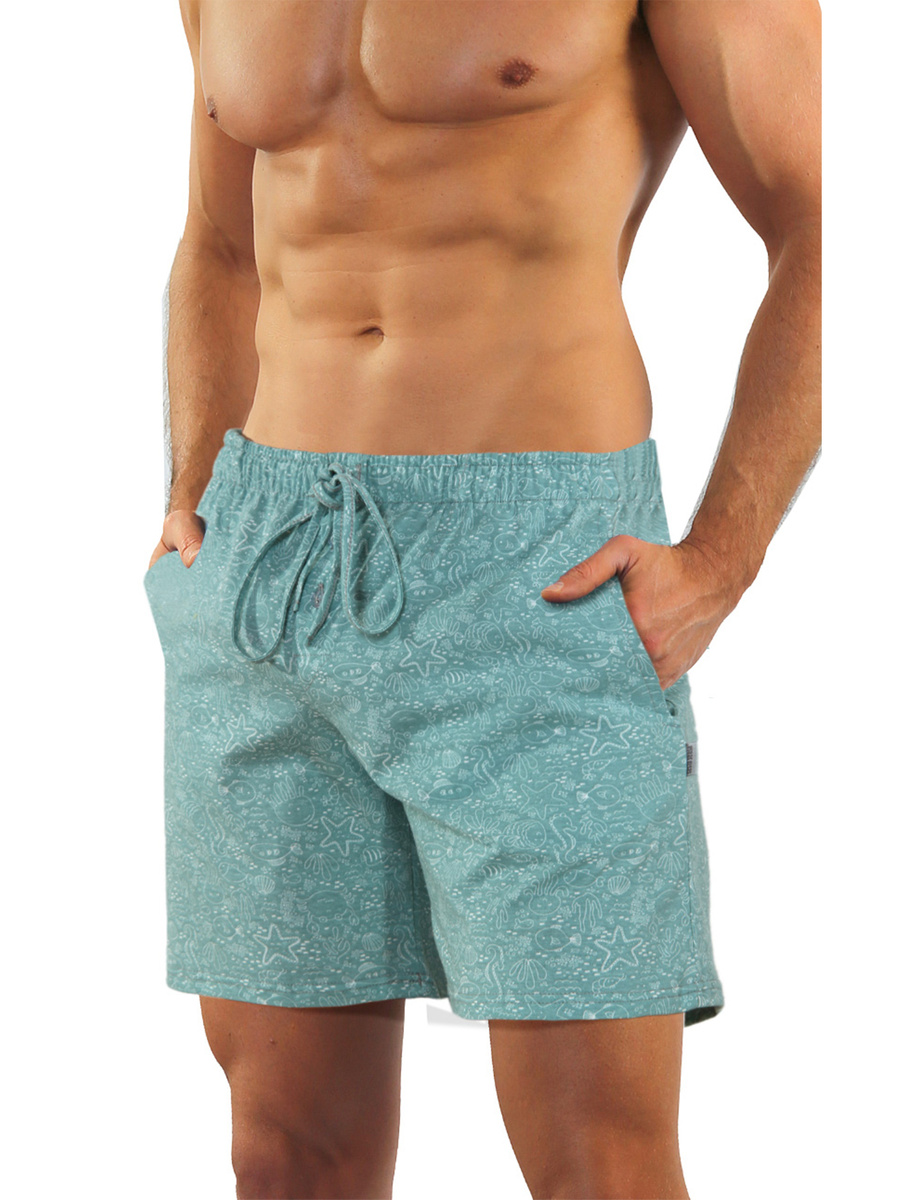 Schlafanzug Herren Kurzarm Kurze Hose Blau