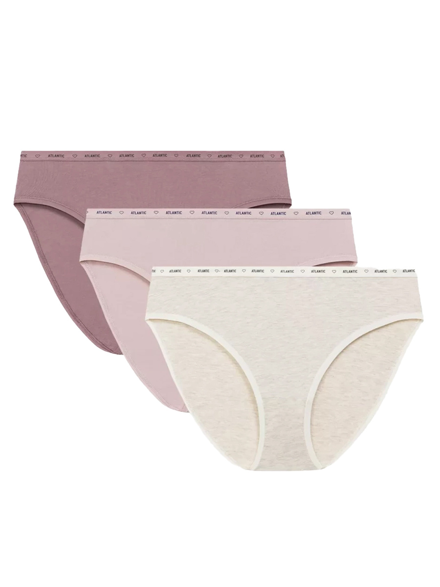 3er-Pack Damen-Sport-Slips mit hohem Bein