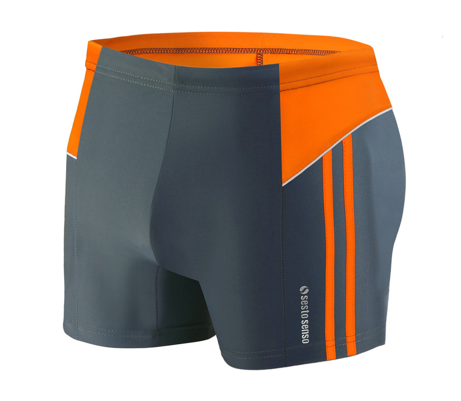 Badeboxer Herren BD384 Grau-Orange