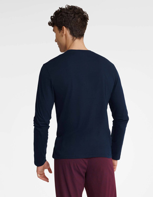 Henderson Herren Pyjama Set Udos – Bequeme Baumwolle, Langarmshirt mit Rundhalsausschnitt, Lange Hosen, Elegantes Design, Atmungsaktiv, Für Herbst/Winter, Mehrfarbig