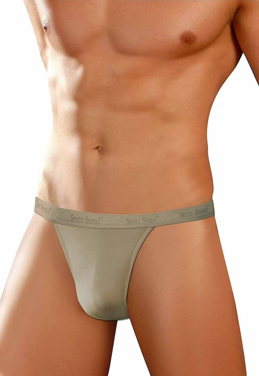 Herren-String STM01 Dunkelbeige