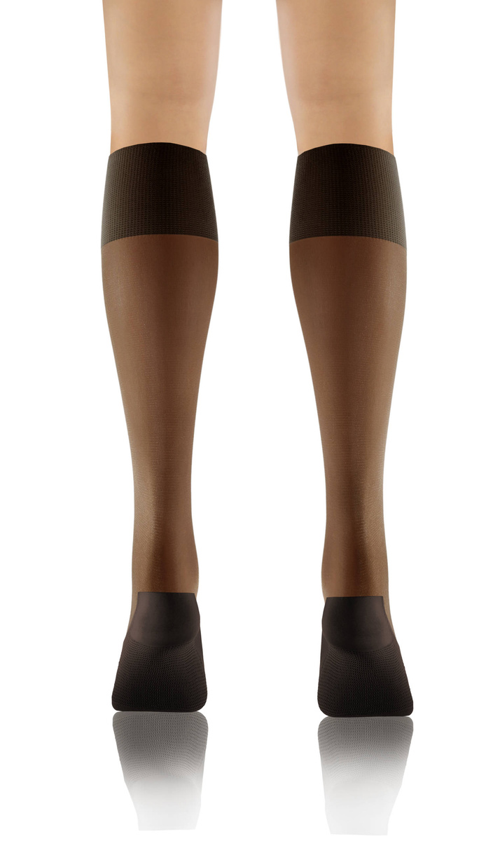 Sesto Senso Damen Kniestrümpfe Relax – Komfortabel mit Massageeffekt, 20 DEN, Halbtransparent, Poliamid-Elastan, Ohne Druck, Ideal für Büro & Kreislaufprobleme, Farbe: Vision/Beige