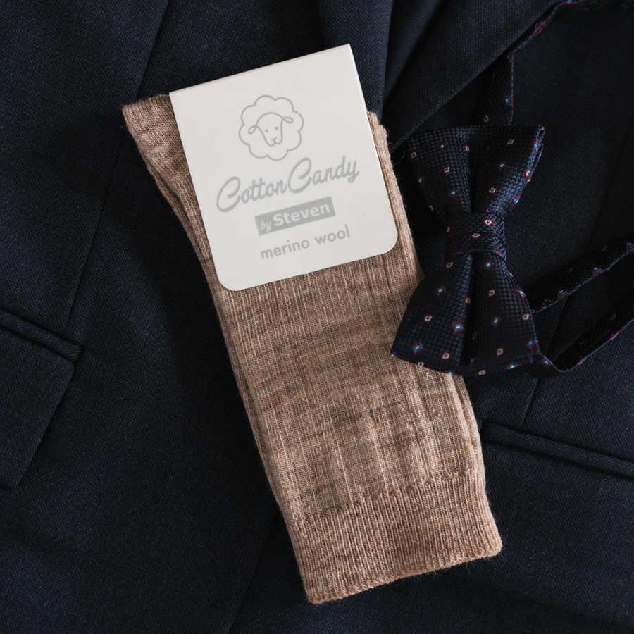 Skarpetki z wełny merino bezuciskowe w prążek art. 130 Steven